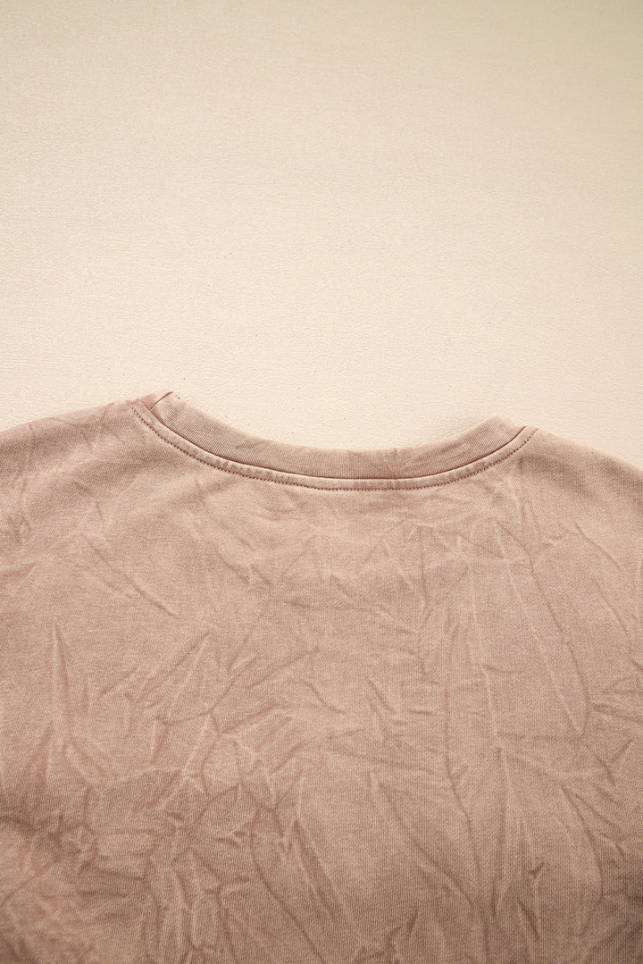 saved by grace Letter Embroidery Mineral Wash Loose Sweatshirt