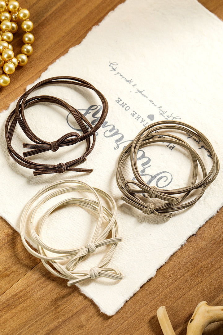 Lot de 7 élastiques à cheveux à double corde et nœud papillon