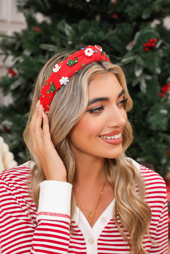 Bandeau noué en strass à motif de Noël