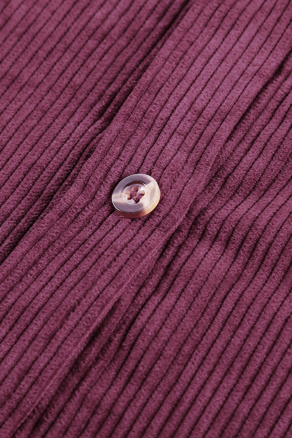 Wine Fiery Red Corduroy Button Pocket Shirt