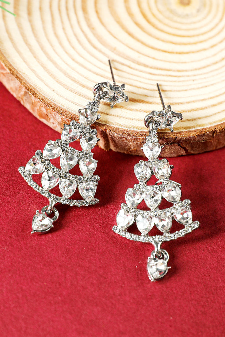 Diamant-Ohrringe mit Weihnachtsbaum-Nieten