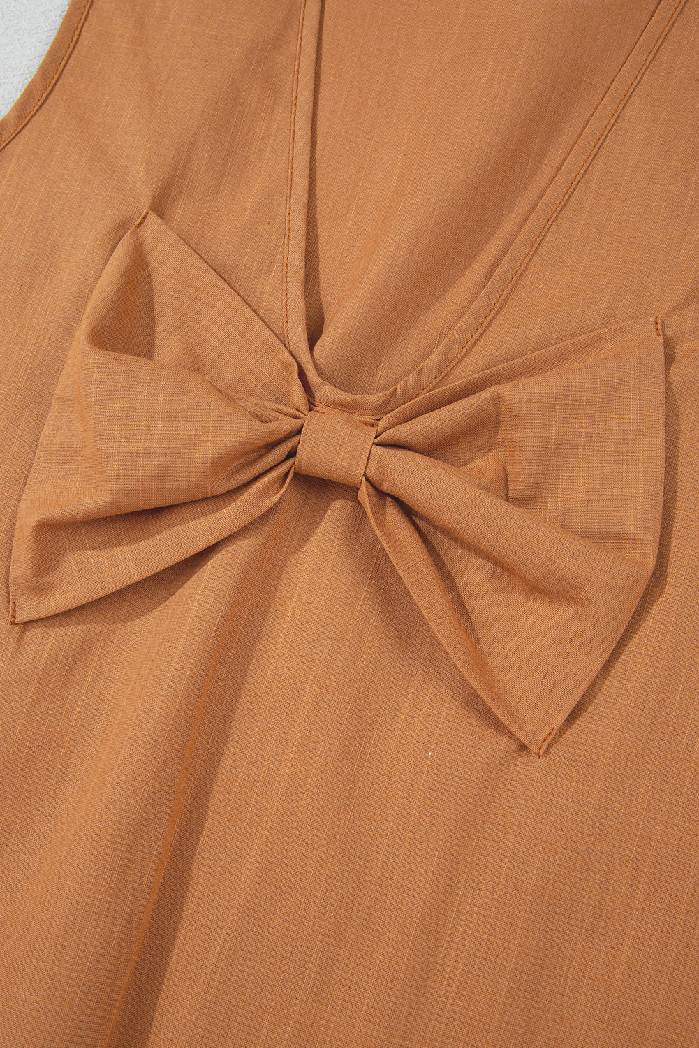 Bowknot V Cut Backless Cotton Tank Top
