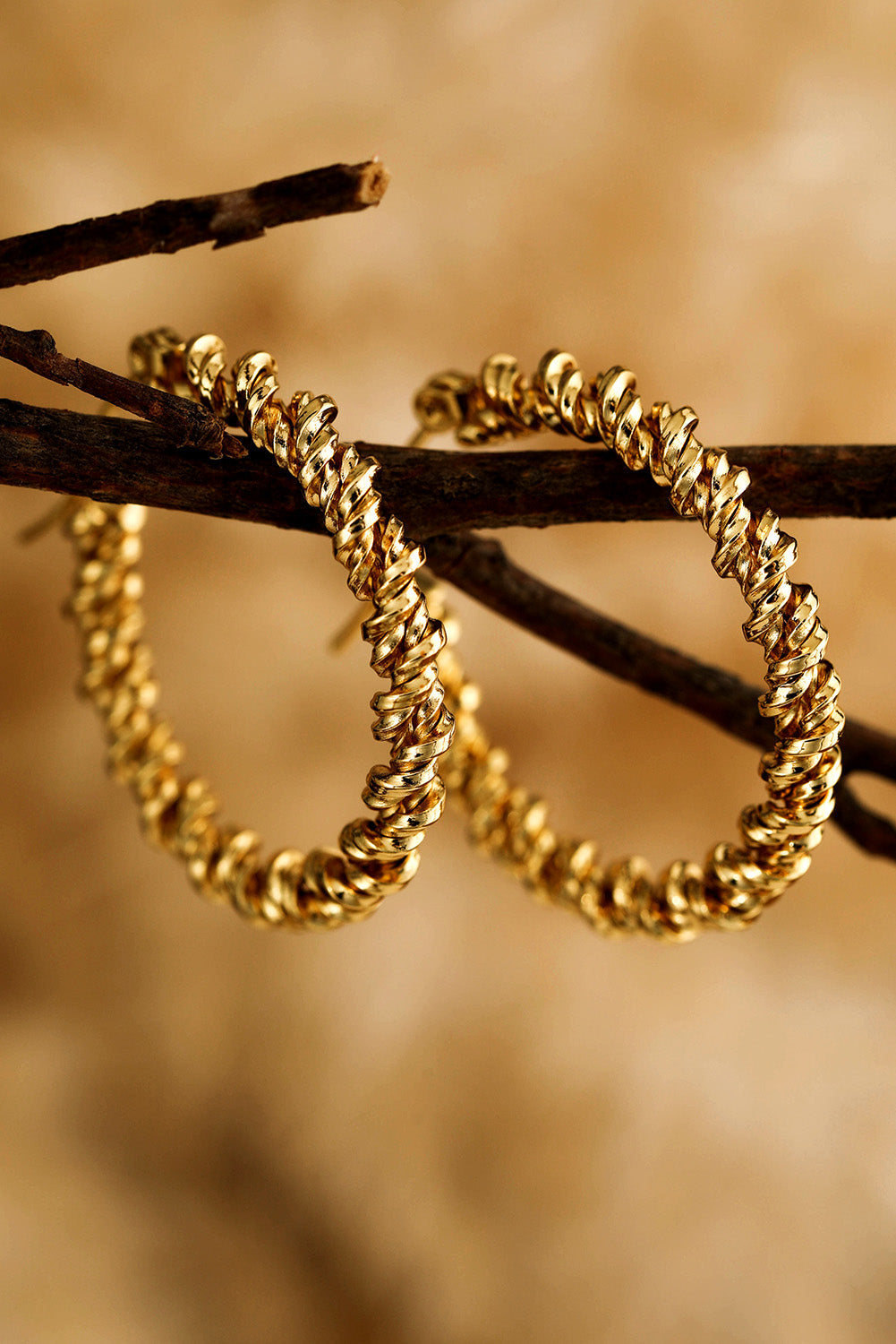 Vintage Textured Hoop Earrings