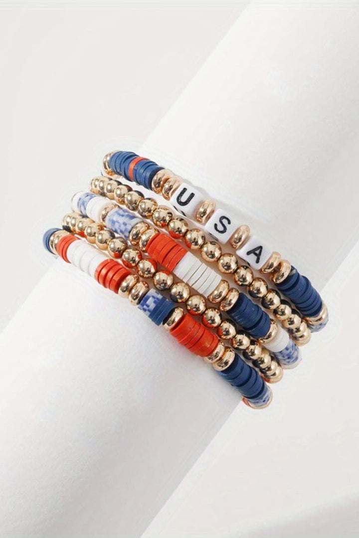 Ensemble de 5 bracelets de perles pour le jour de l'indépendance des États-Unis