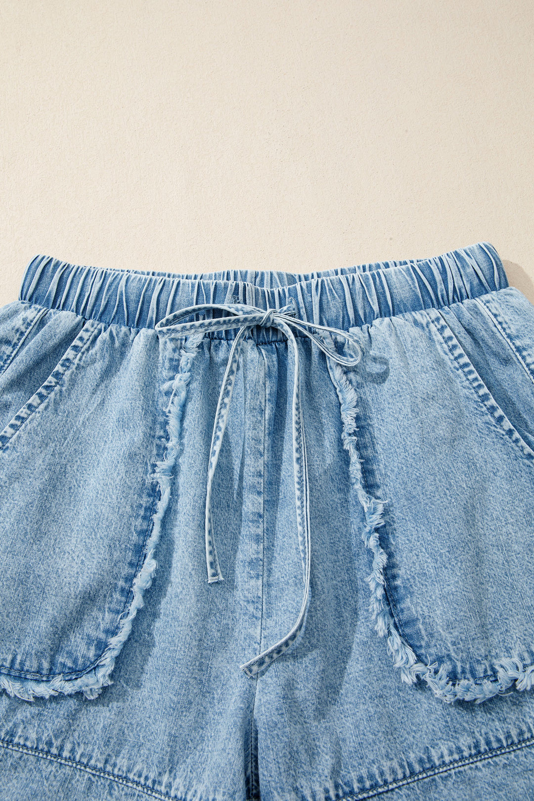 Myosotis Frayed Edge Casual Denim Shorts