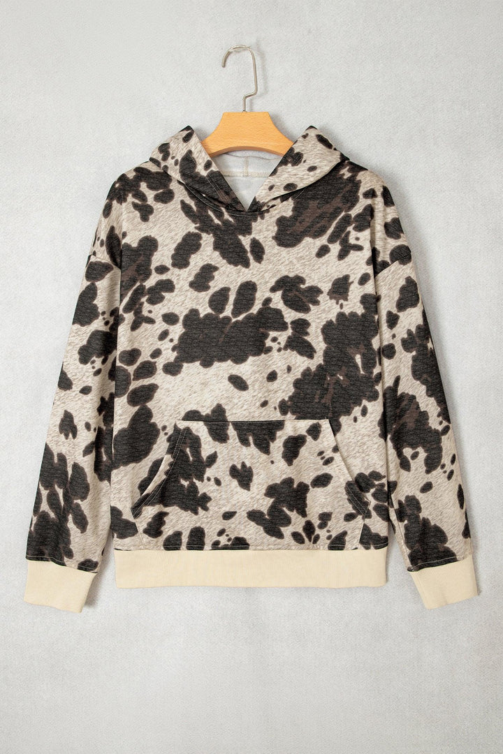 Multicolour Western Print Long Sleeve Pocket Regular Fit Hoodie
