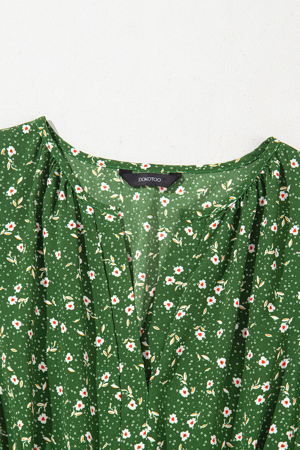 Floral Print Wrap V Neck Short Sleeve High Waistband Mini Dress