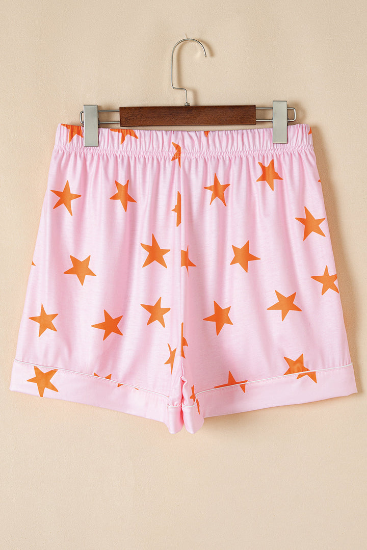 stars short sleeve shirt and shorts bamboo pajama set