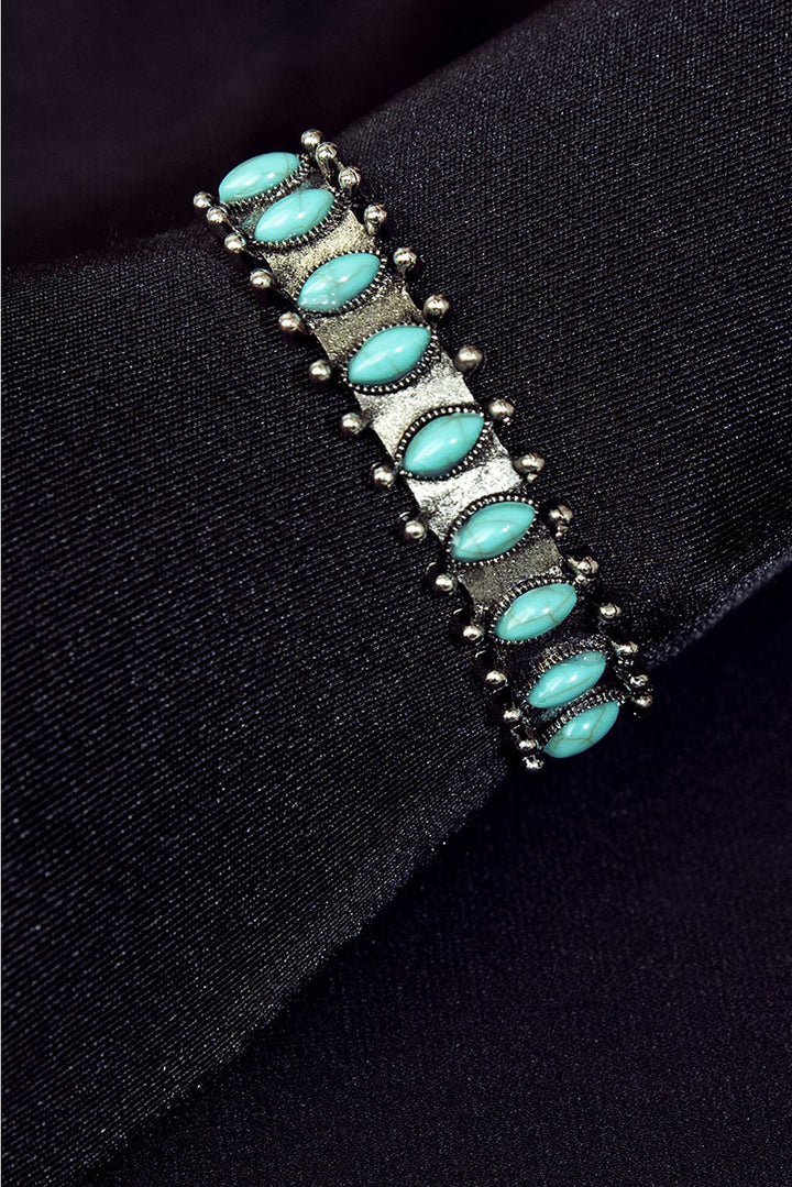 Bracelet ouvert bohème en perles turquoise