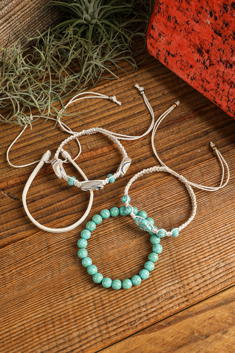 Western Turquoise Shell Multi Layered Bracelet Set