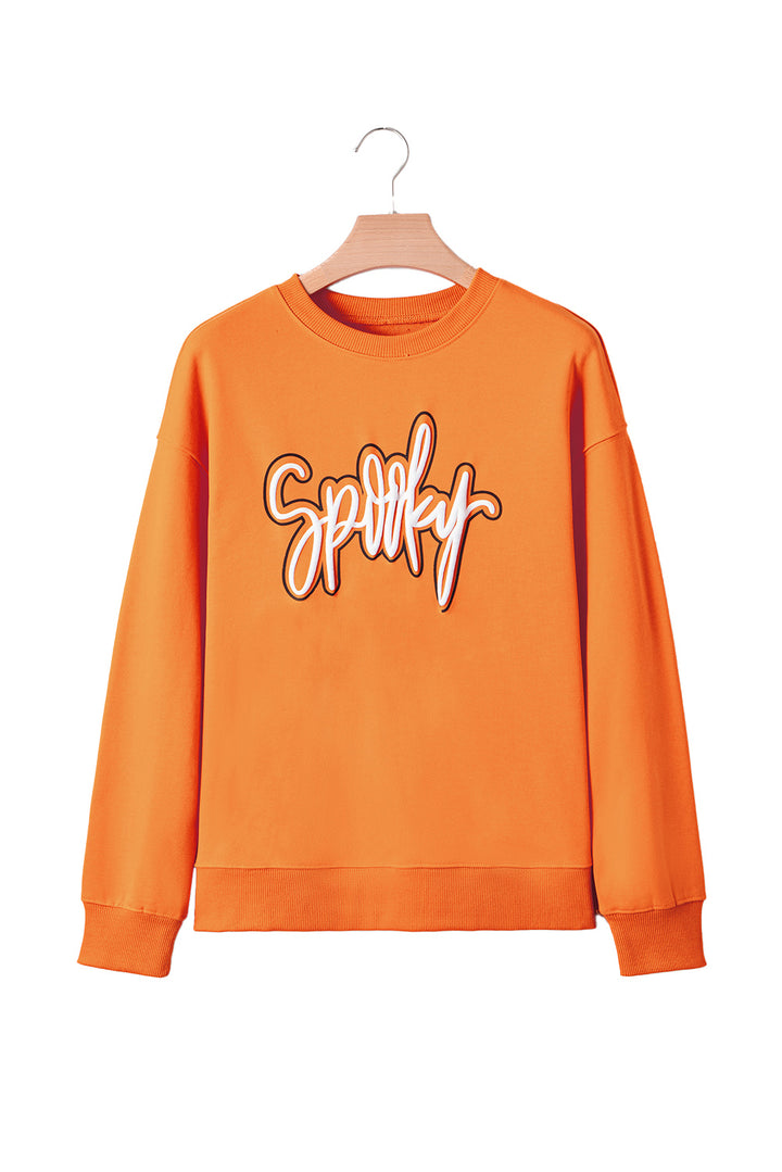 Spooky Graphic Halloween Crew Neck Holiday Sweatshirt