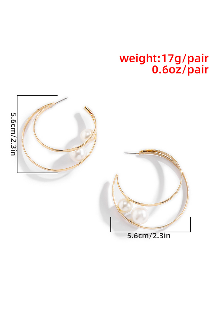 Boucles d'oreilles à double crochet avec décor de perles