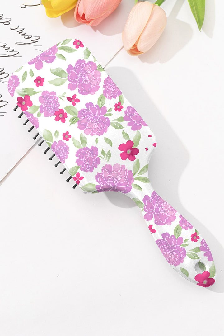 Peony Flower Print Large Paddle Air Cushion Comb
