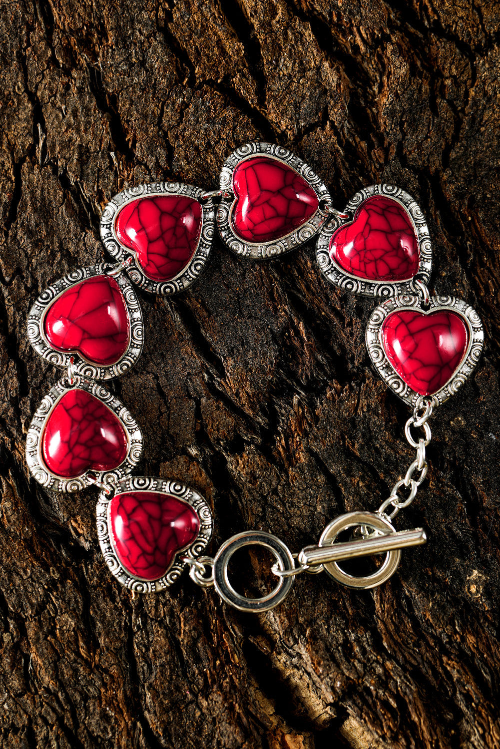 Bracelet en alliage à décor de cœur occidental