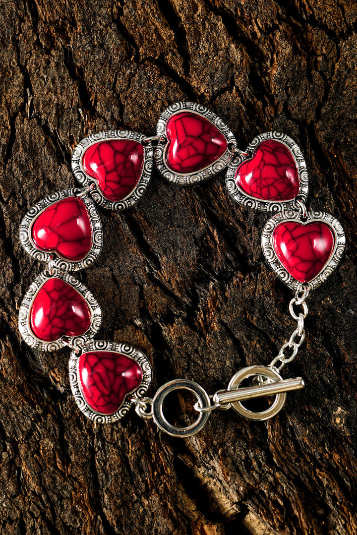 Bracelet en alliage à décor de cœur occidental