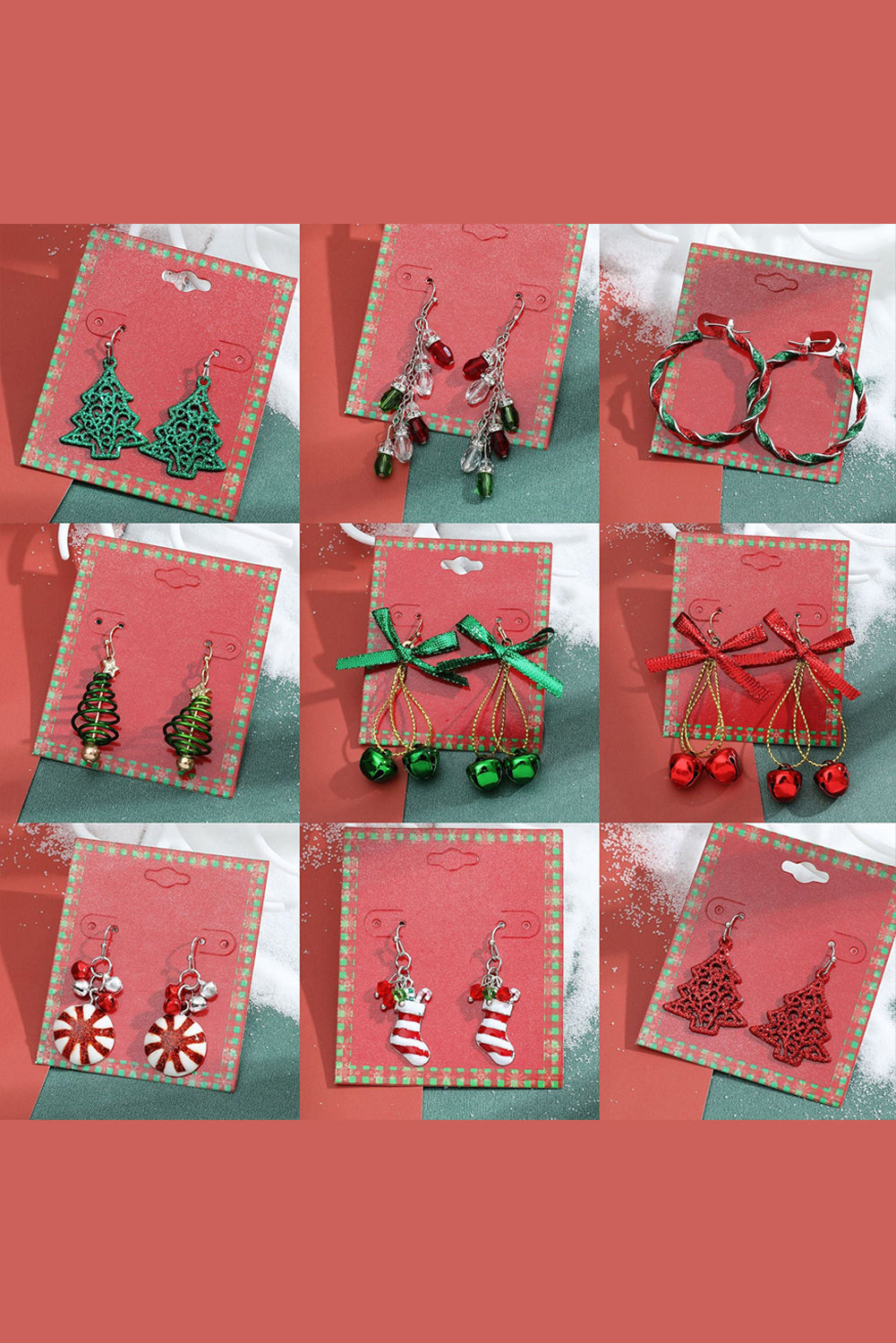 Weihnachts-Stil Schleife Knoten Glocken baumeln Ohrringe