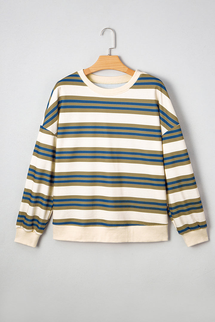Crew Neck Drop Shoulder Pullover Sweatshirt