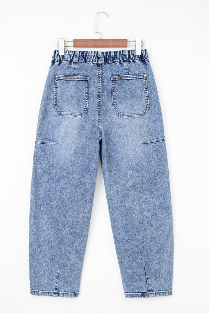 Myosotis Large Patch Pocket Drawstring Paperbag Waist Barrel Jeans