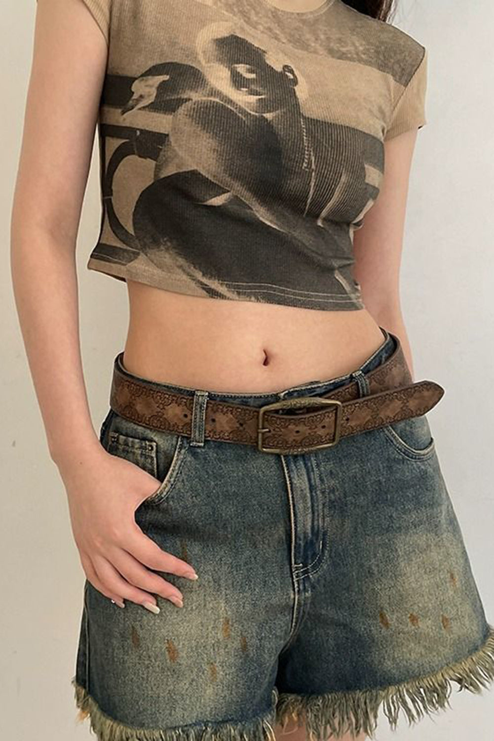 Vintage Pattern PU Leather Waist Belt