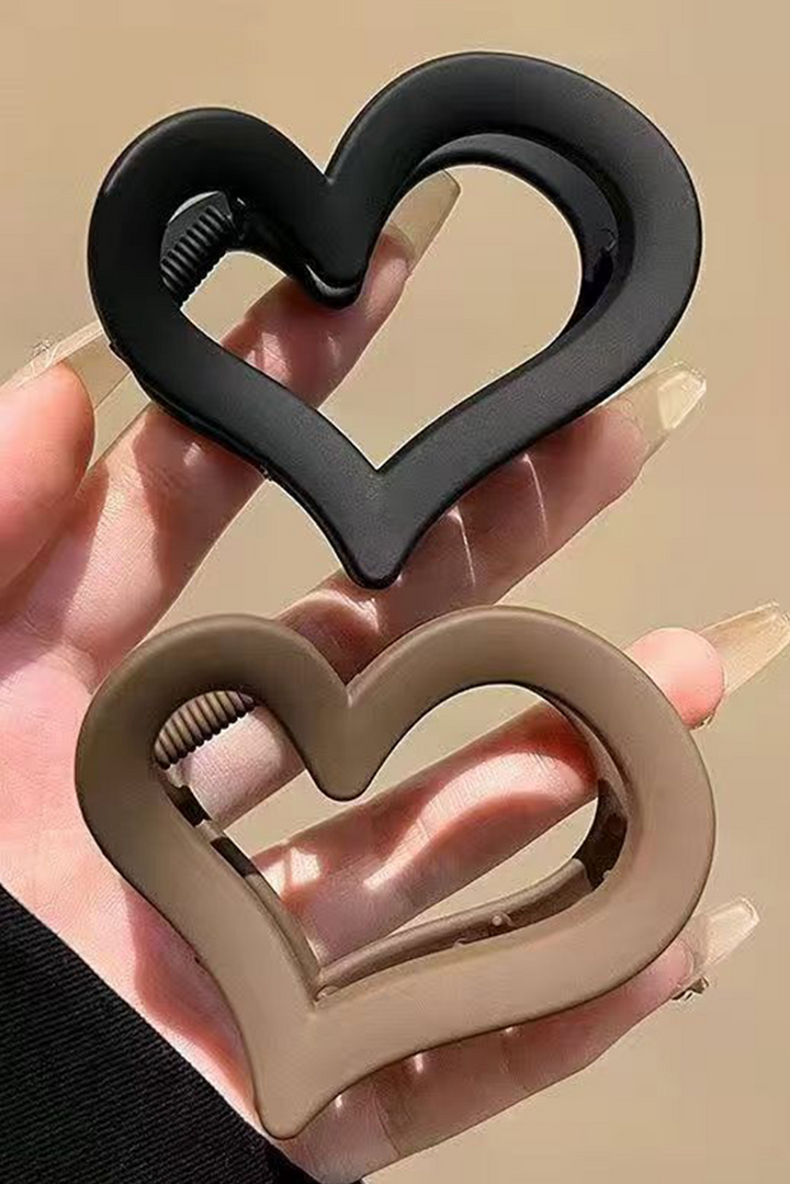 Cutout Heart Shape Frosted Small Hair Clip
