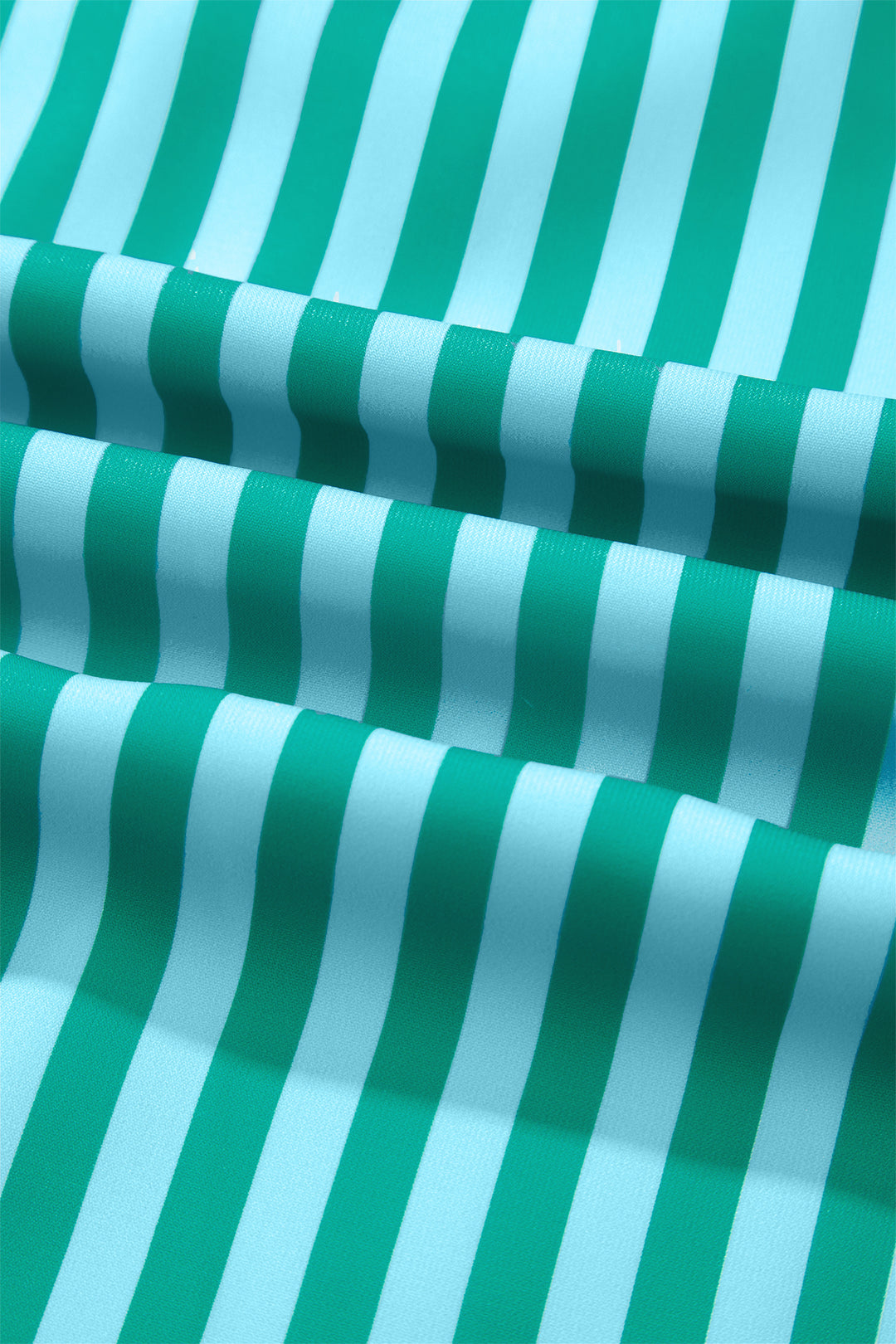 Green Stripe Knot Strap High Waist Maxi Dress