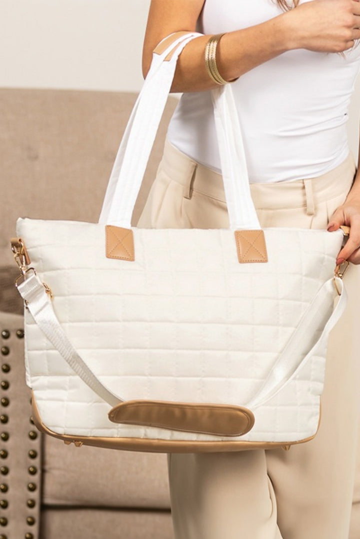 Quilted Patchwork Large Tote Bag and Clutch 2pcs Set