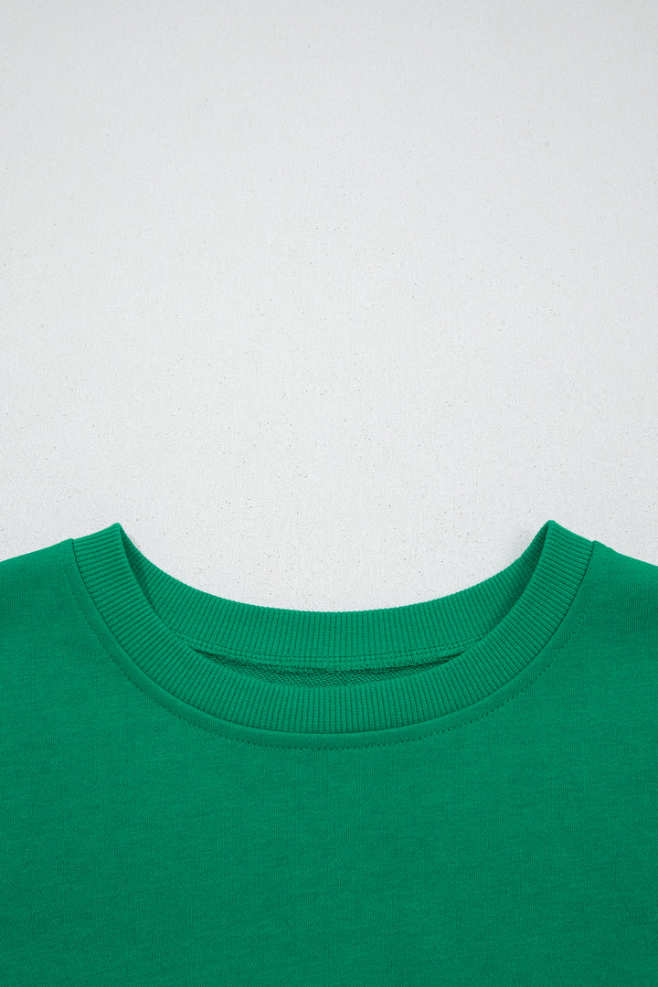 Classic Green Stripe Mixed Print Crew Neck Cap Sleeve T Shirt