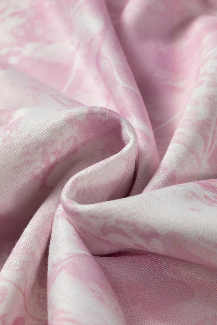 Pink Abstract Print Side Stripe Detail Long Sleeve Top Loose Pants Set