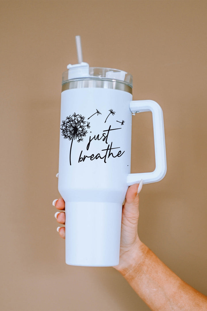 Tasse isotherme en acier inoxydable Just Breathe Dandelion avec couvercle 40 oz