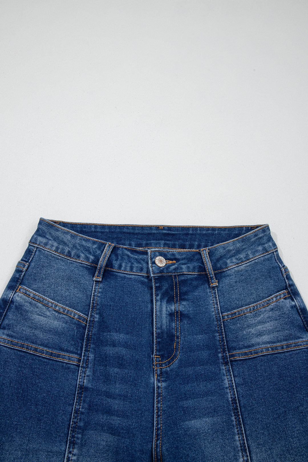 Sky Blue Tailored Seam Detail Womens Shift Jeans