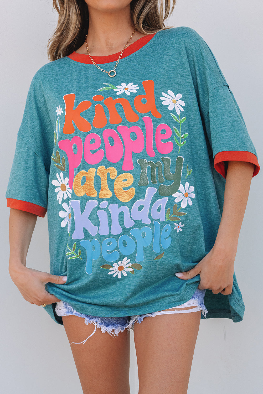 Kind People are My Kind People Graphic Oversized Tee