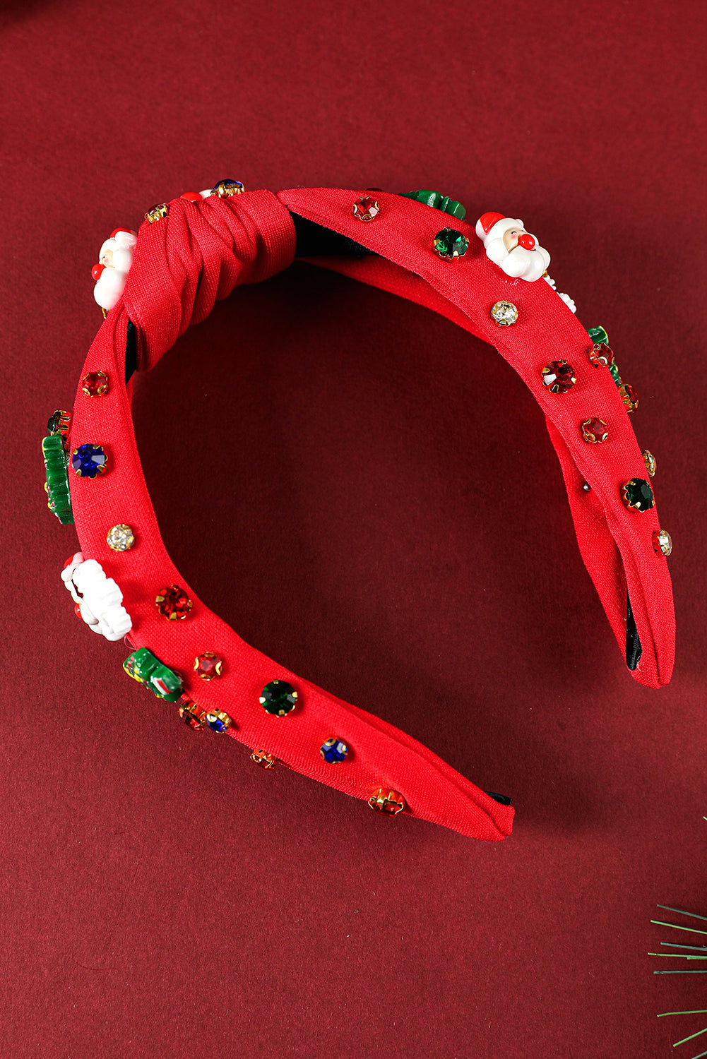 Bandeau noué en strass à motif de Noël
