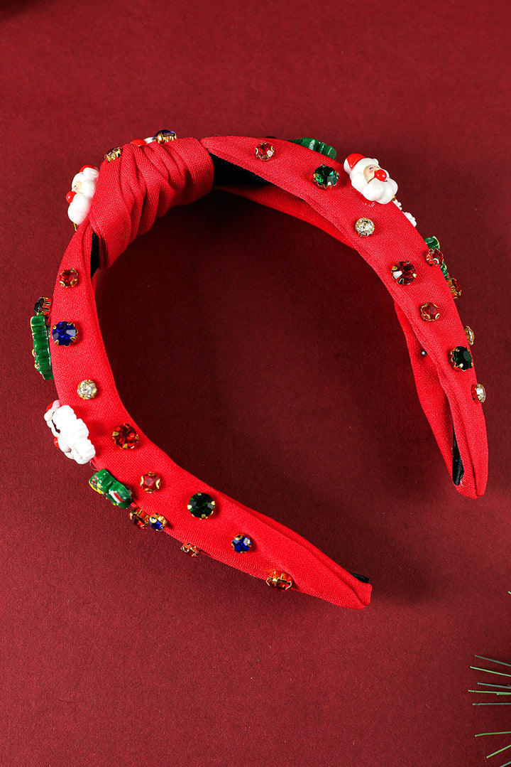 Bandeau noué en strass à motif de Noël