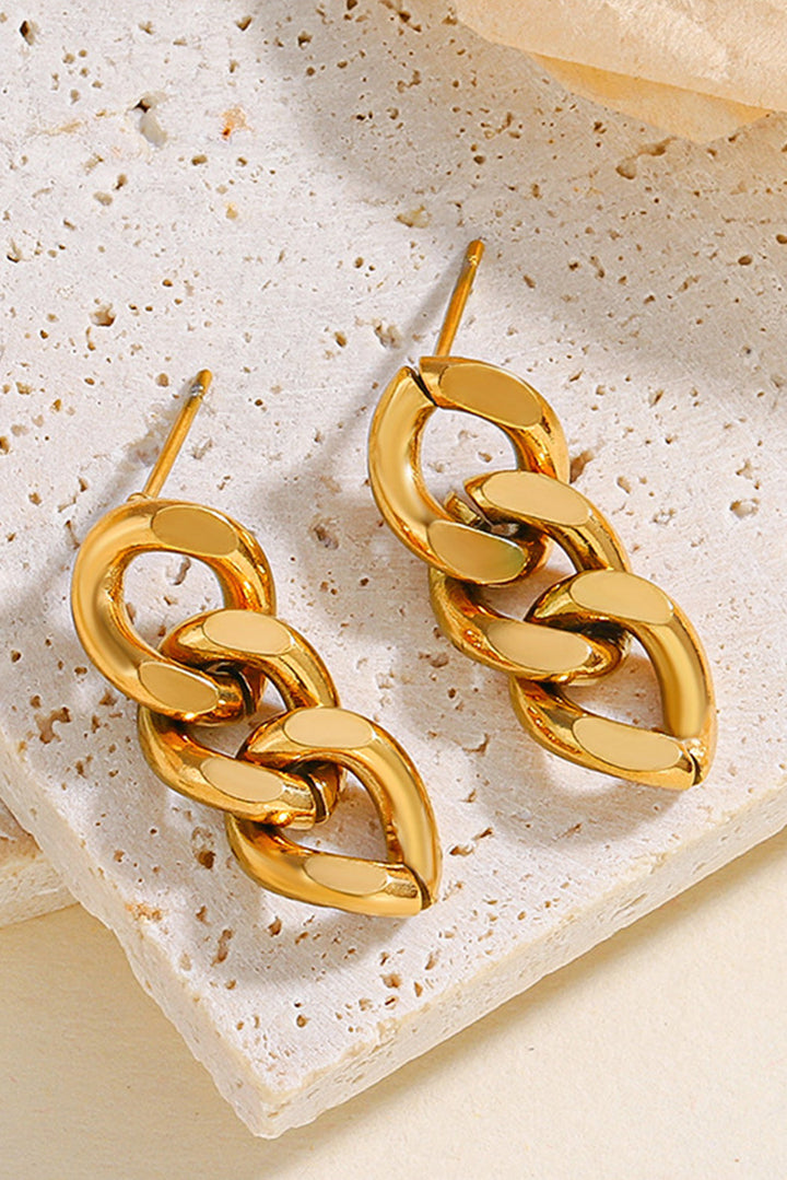 Chain Link Plate Alloy Drop Earrings