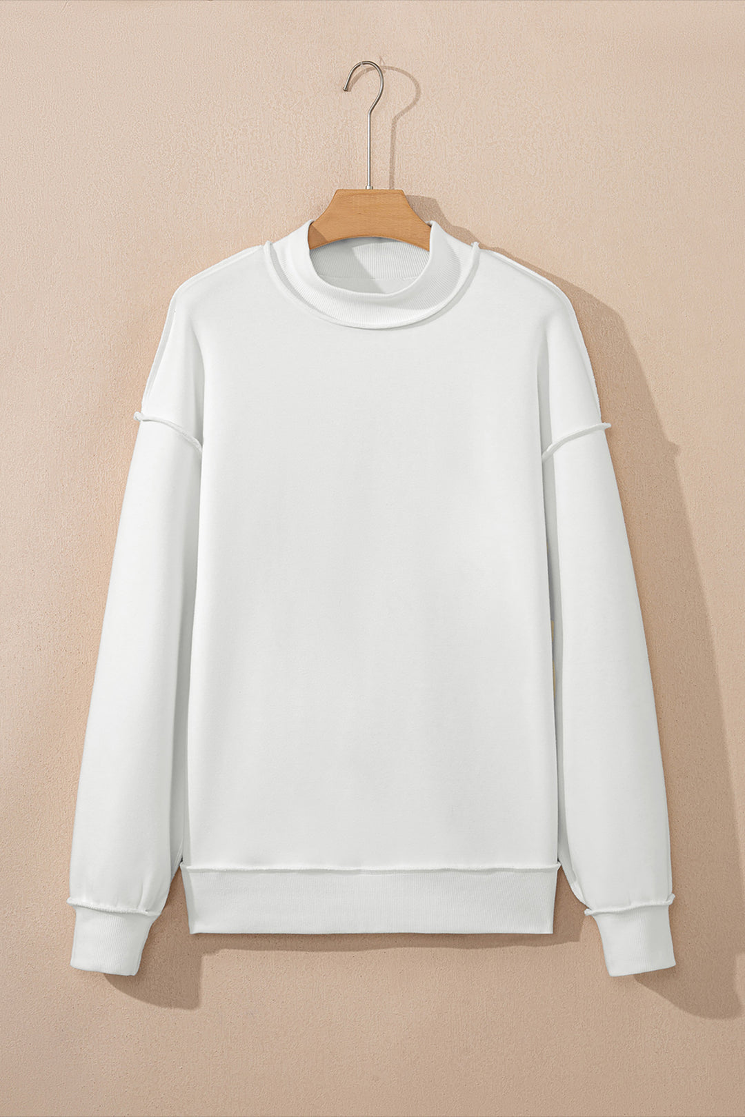 Oversize Drop Shoulder Reversible Mock Neck Sweatshirt