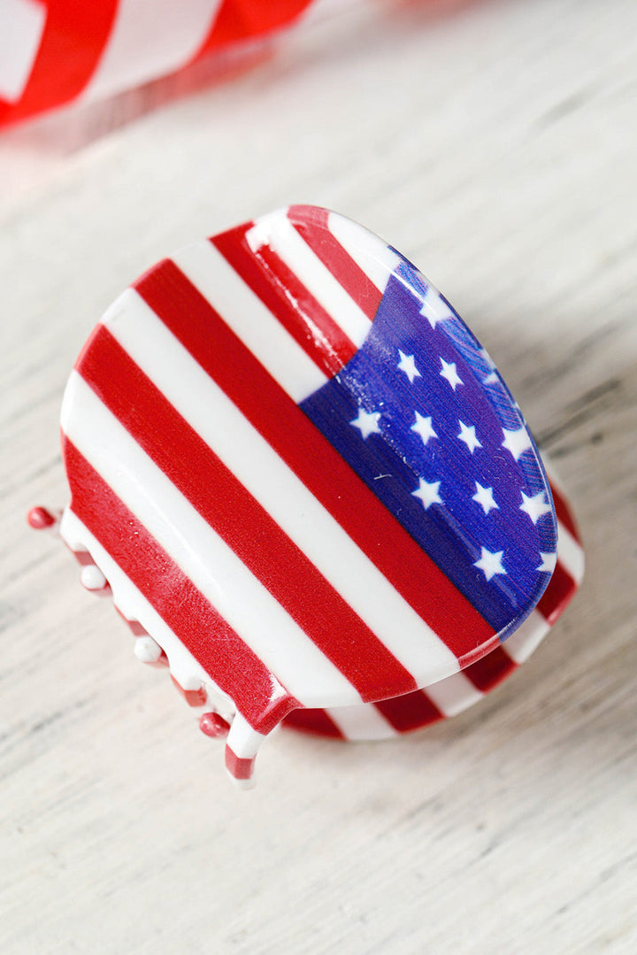 Independence Day Flag Pattern Hair Claw
