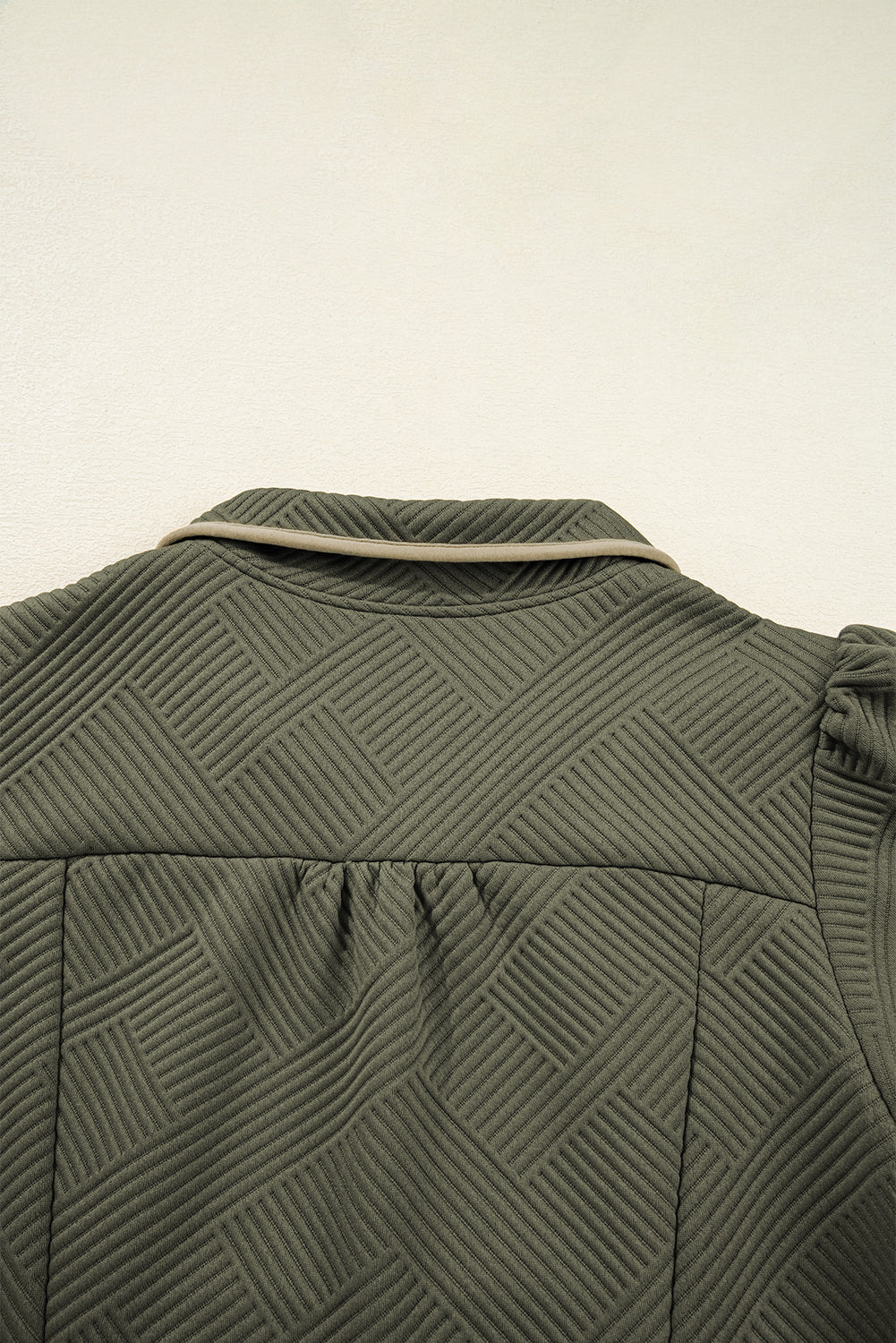 Dearlove Jungle Green  Quarter Zip Collar Bracelet Sleeve Textured Mini Dress