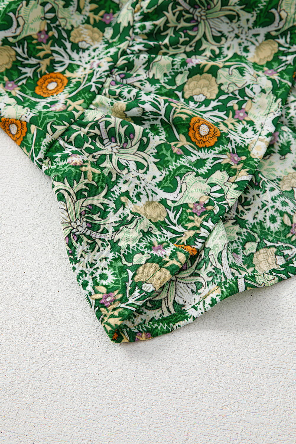 Flower Print Flutter Sleeve V Neck Sashed Ruffled Mini Dress