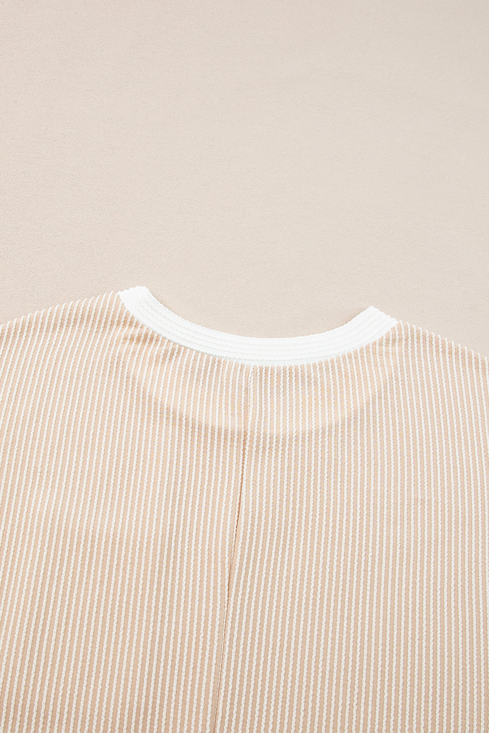 Apricot Twisted Ribbed Color Block Trim T Shirt Shift Dress