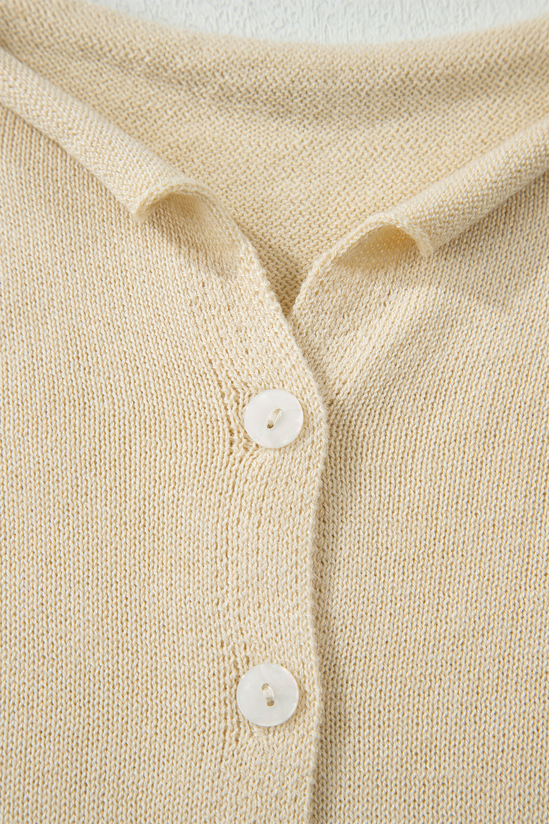 Buttoned Front Rolled Hem Cap Sleeve Sweater Top