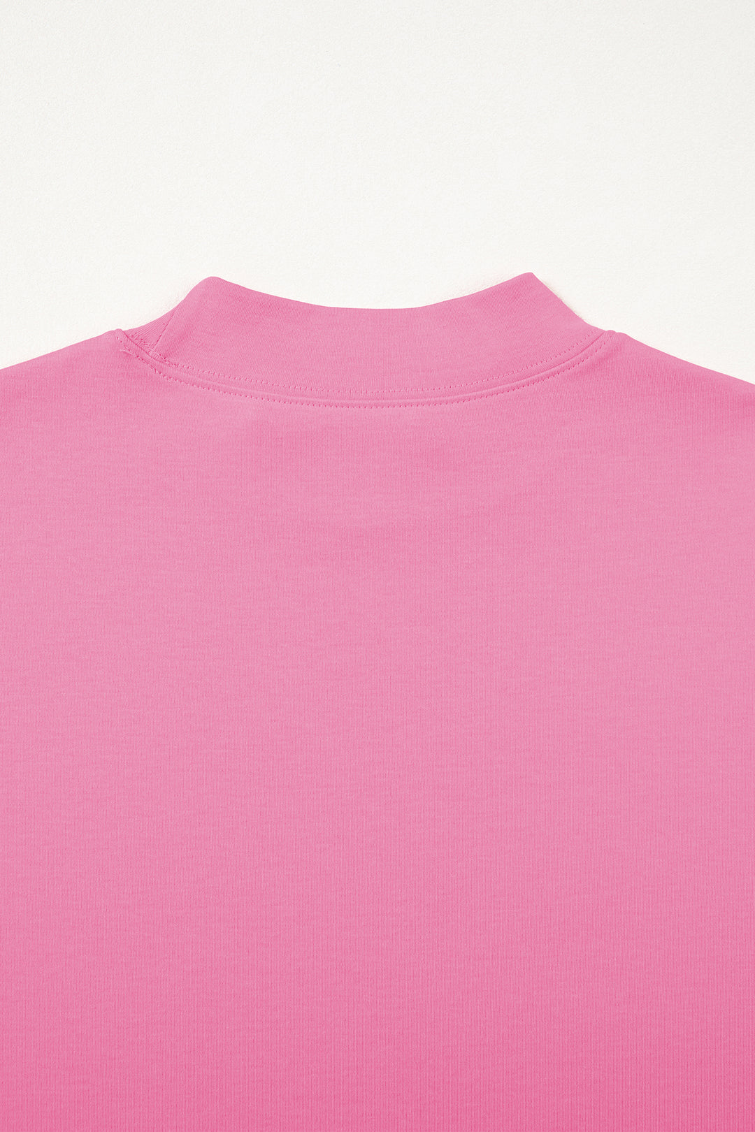 Sachet Pink Solid Color High Neck Oversize Tee