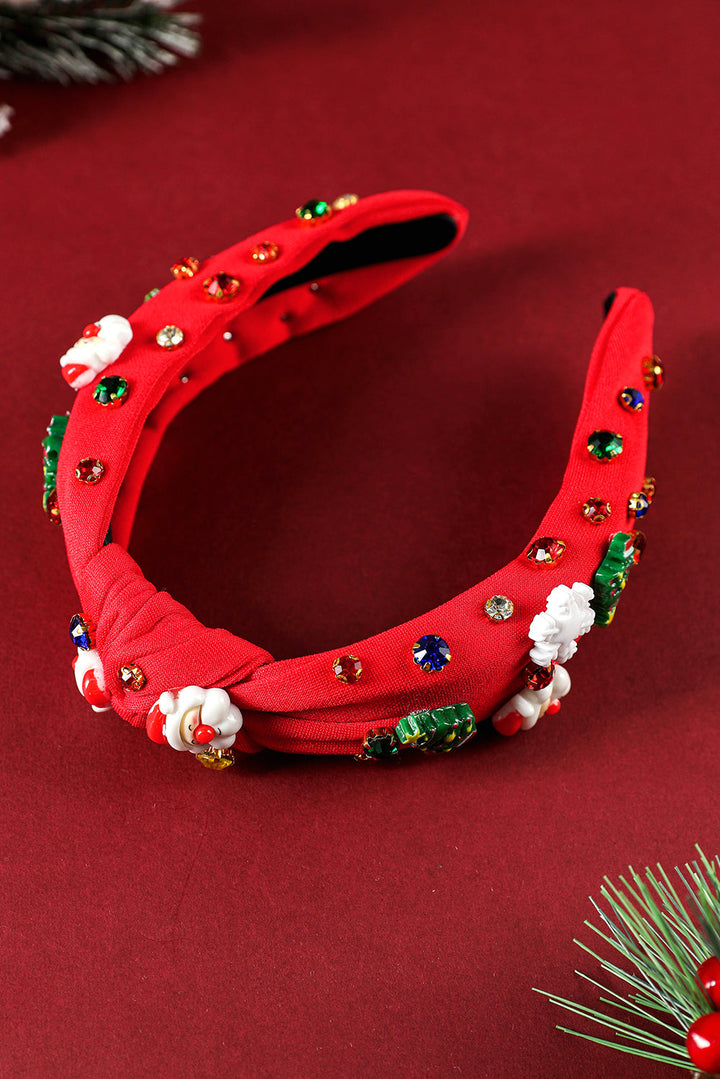 Bandeau noué en strass à motif de Noël