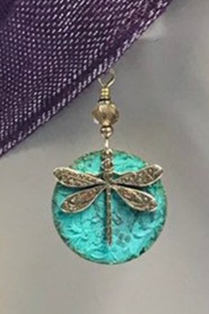 Retro Dragonfly Hook Drop Earrings