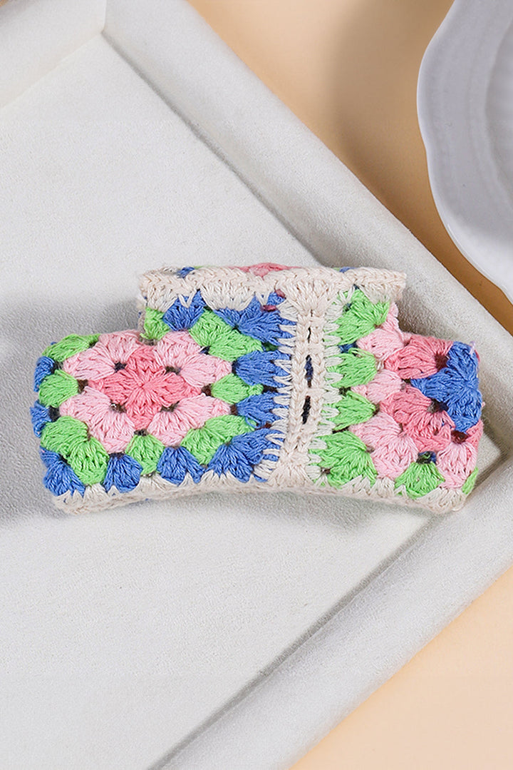 Pince à cheveux en crochet avec motif floral