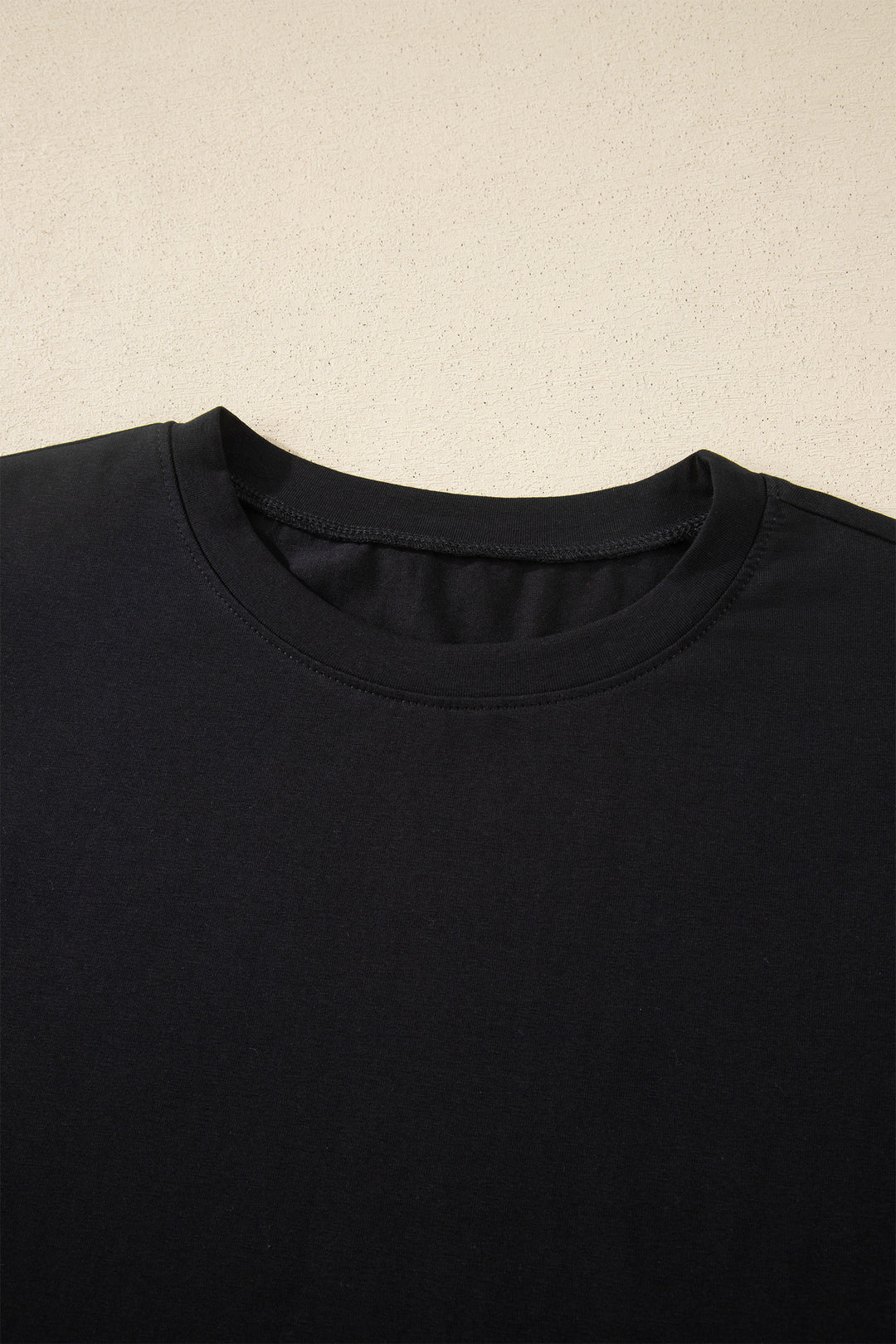 Black Varsity Striped Short Sleeve Crew Neck T Shirt