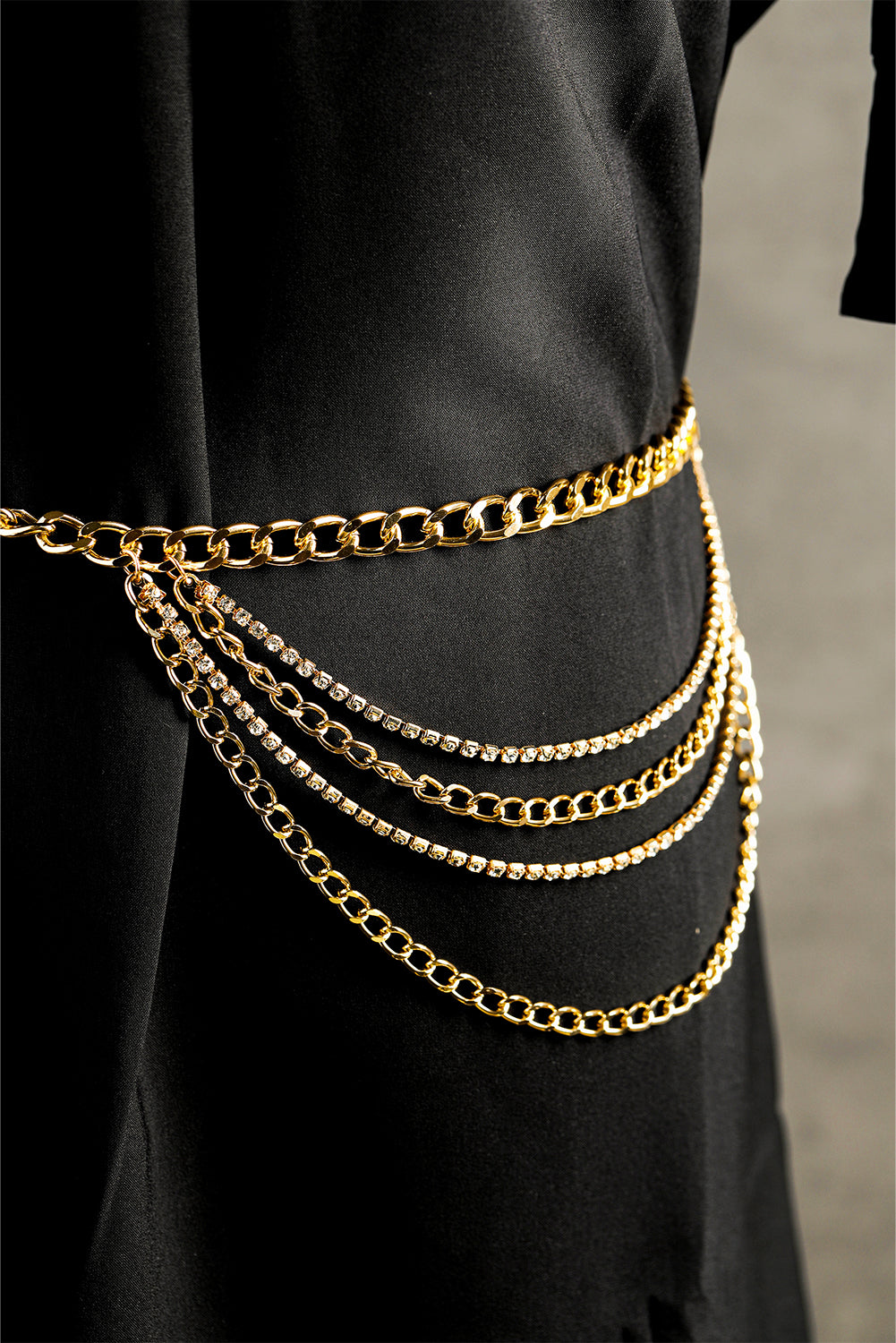 Multi Layer Rhinestone Belt Chain