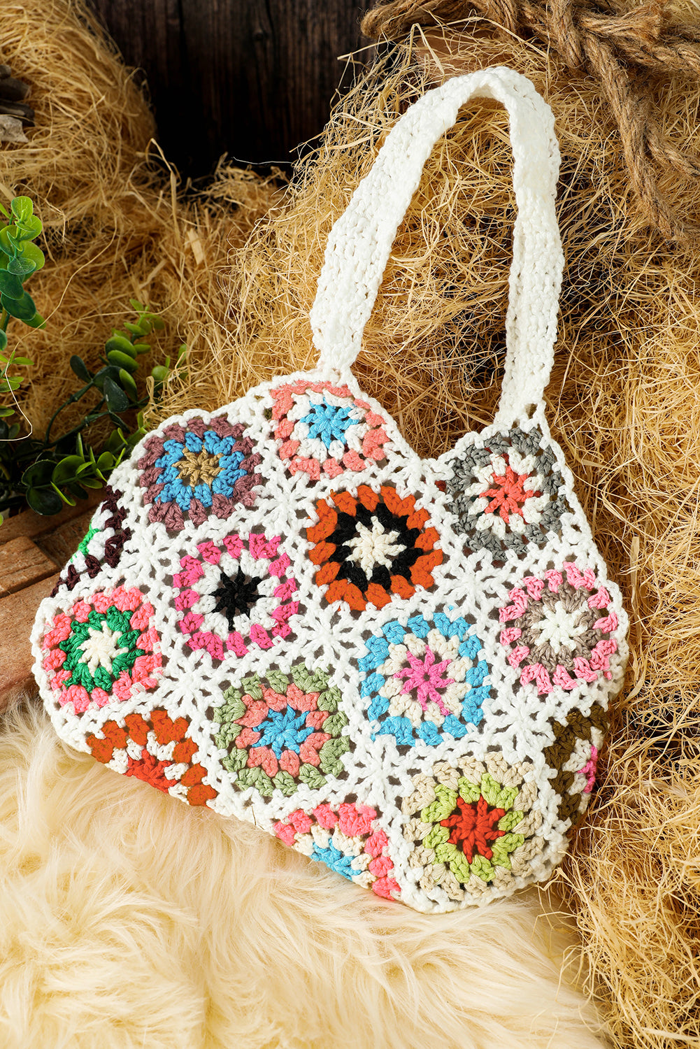 Random Boho Floral Crochet Retro Hollowed Bag