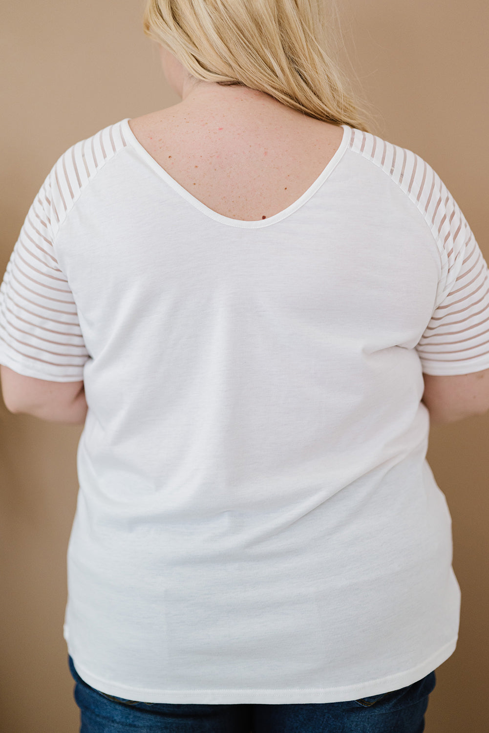 Striped Raglan Sleeve Plus Size Tee