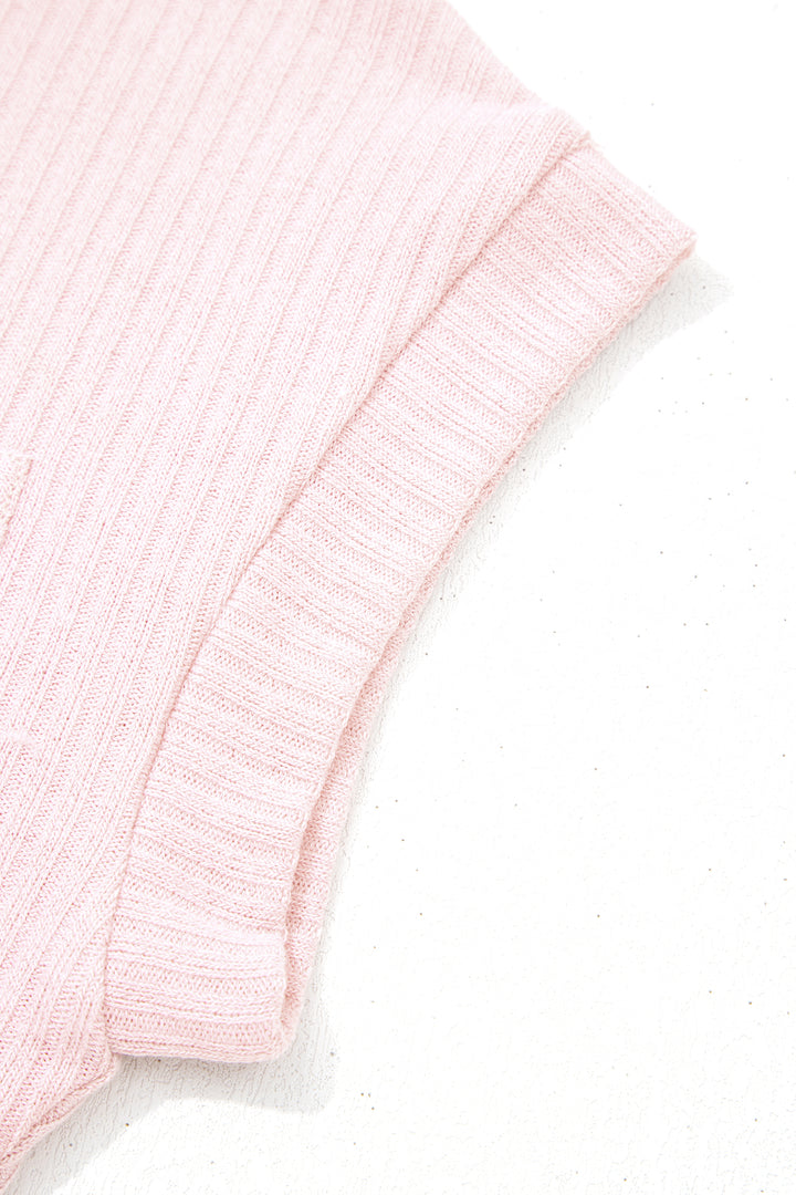 Collared V Neck Ribbed Tee