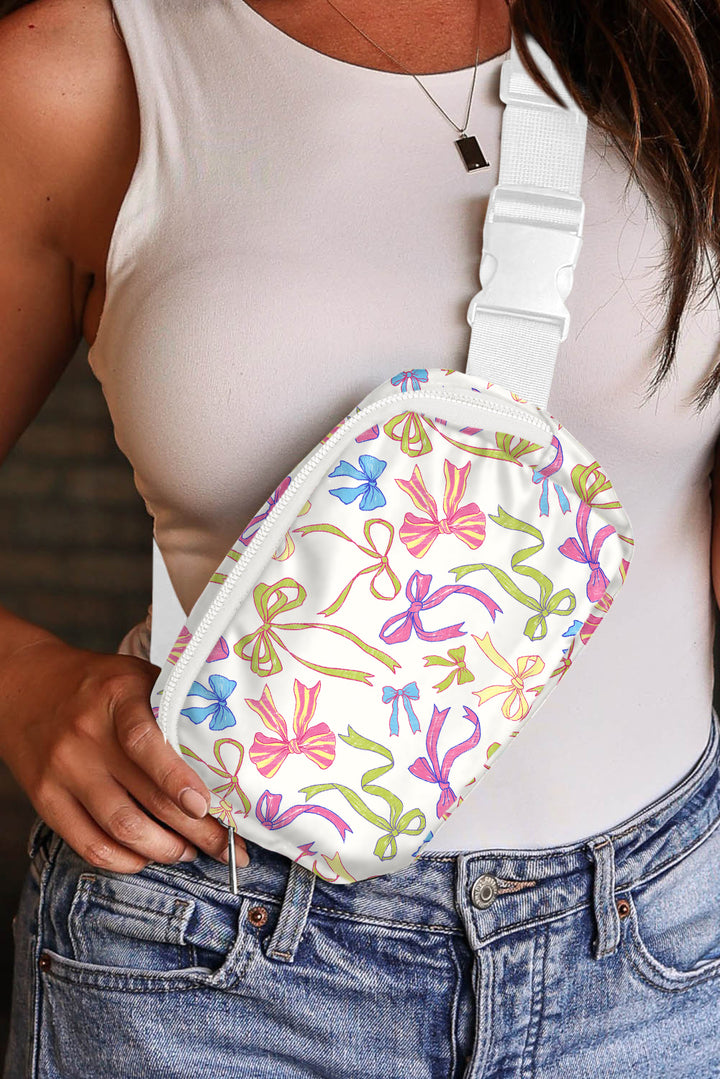 Pretty Bow Printed Crossbody Bag